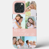Mom Life is the Best Life 5 Photo Peach Pink Case-Mate iPhone Case (Back)