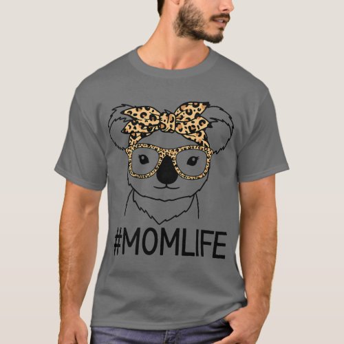 Mom Life Leopard Mother Koala Mothers Day Idea ret T_Shirt