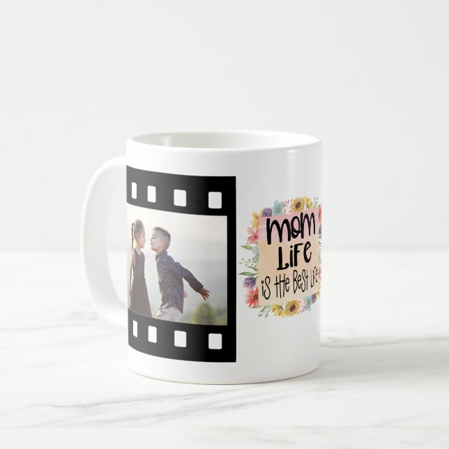 Mom Life Photo Template Coffee Mug (Front Left)
