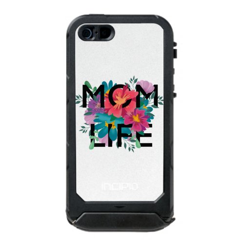 Mom life quote in dark typography and cute florals waterproof case for iPhone SE55s