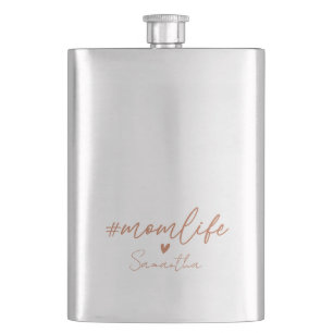 Mom Life - Rustic Charm Design Flask