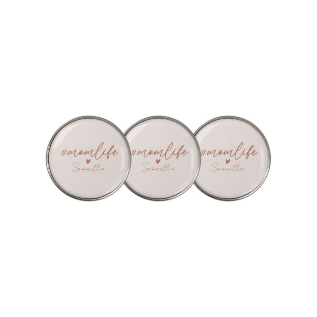 Mom Life - Rustic Charm Design Golf Ball Marker (3 Up)