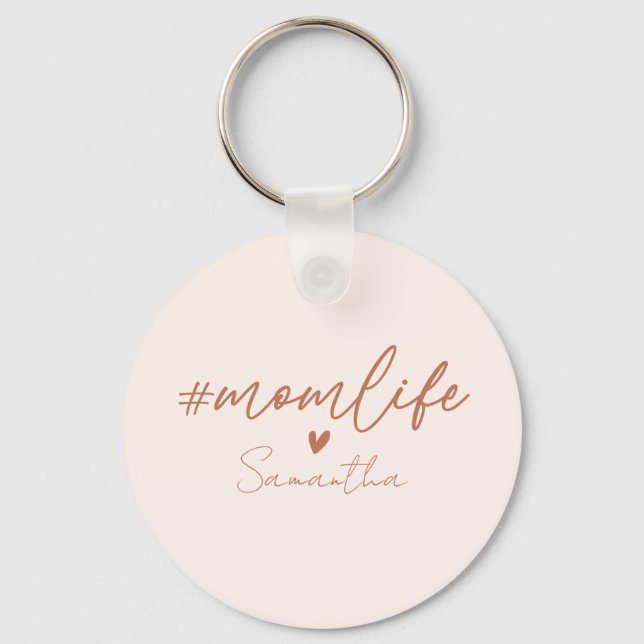 Mom Life - Rustic Charm Design Keychain (Front)