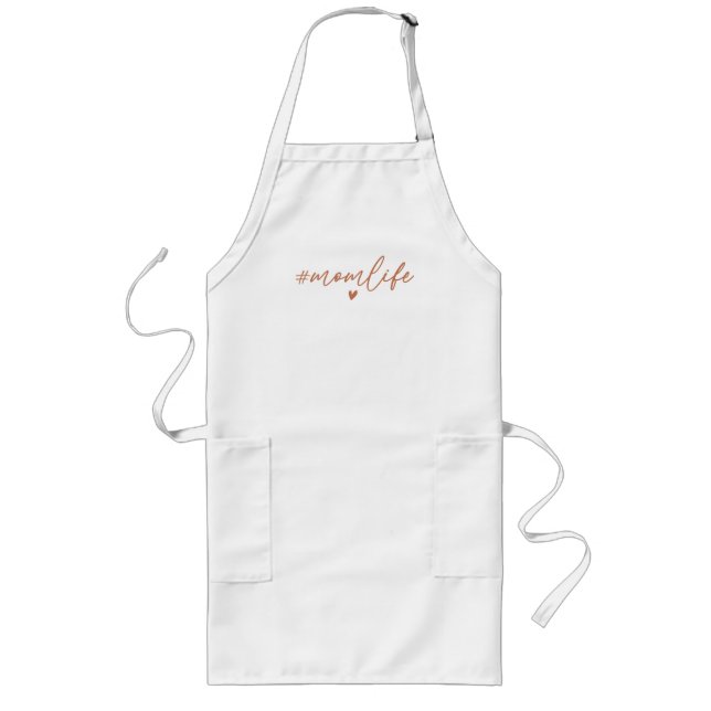 Mom Life - Rustic Charm Design Long Apron (Front)
