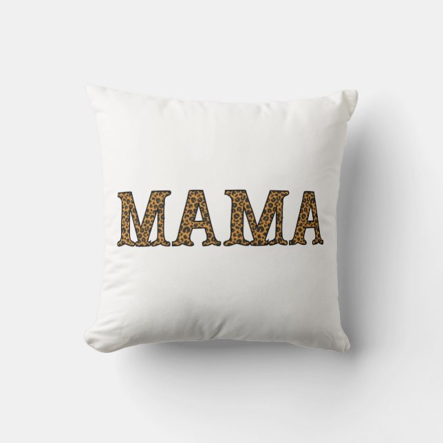 Mom Life Shirt Leopard Cheetah Print, Funny Mother Throw Pillow (Front)