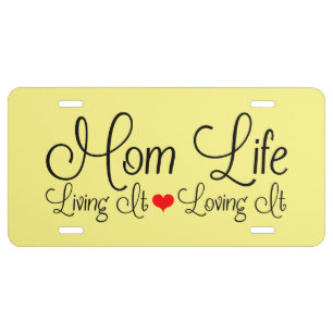 Mom Life Yellow License Plate