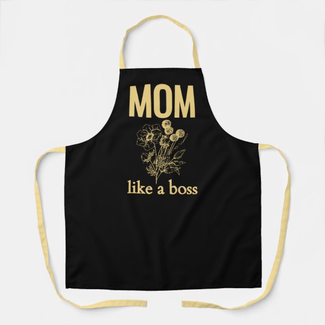 Mom Like a Boss Mother's Day Apron Gift (Front)