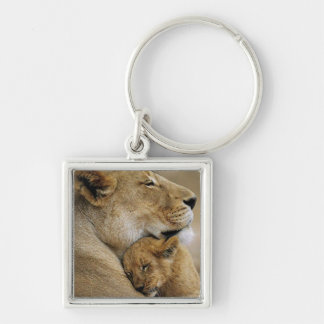 Mom Lion and Baby Cub Keychain