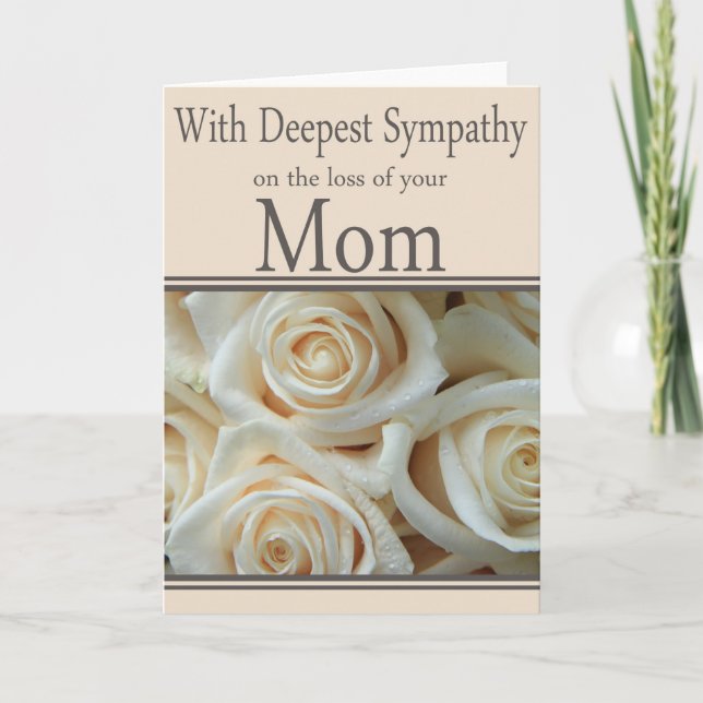 Mom loss Rose sympathy Card (Front)