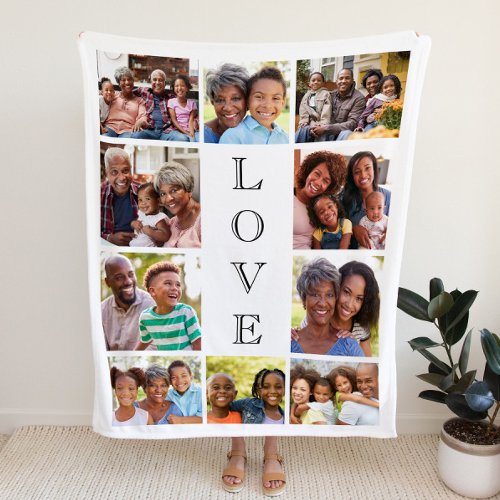 Mom Love 10 Photo Collage Sherpa Blanket