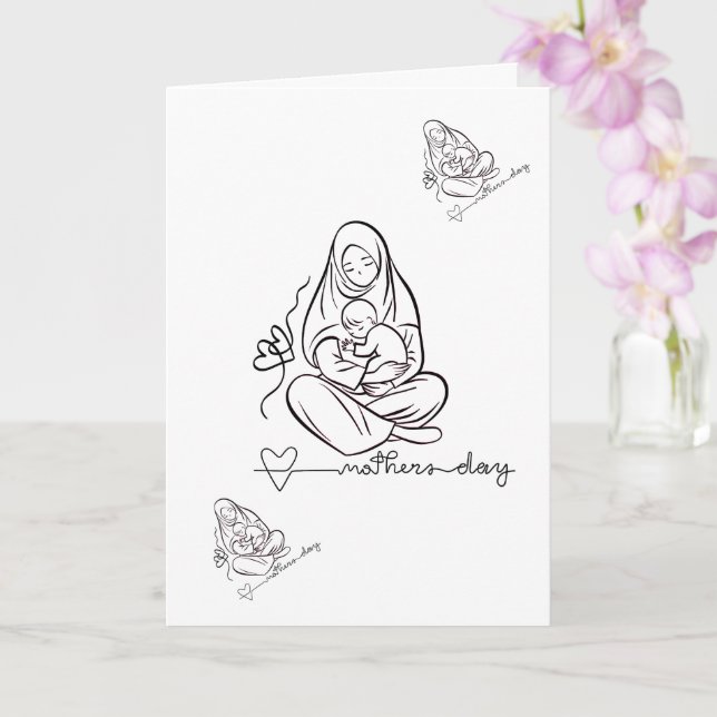 Mom Love  Beautiful Design Card (Orchid)