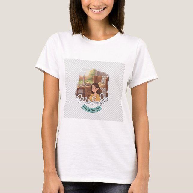 Mom Love & Comfort Cozy Home Mother's Day T-Shirt (Front)