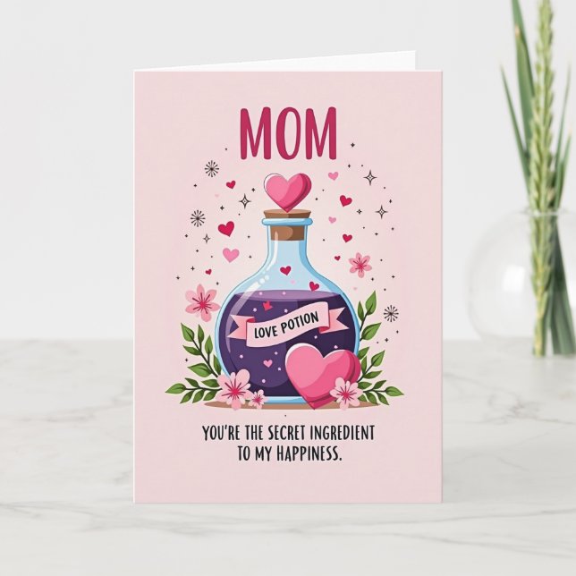 Mom Love Potion Heart Pattern Card (Front)