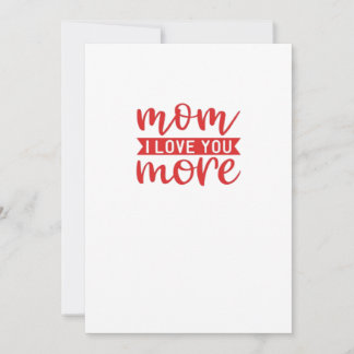Mom Love You More Sweet Family Quote Holiday Card