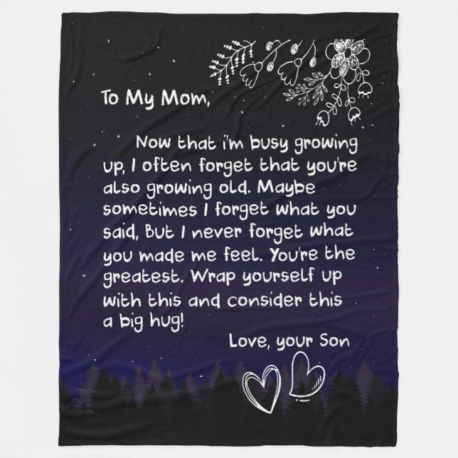 Mom Lovers | To My Mom I Love You Very Much Fleece Blanket (Front)