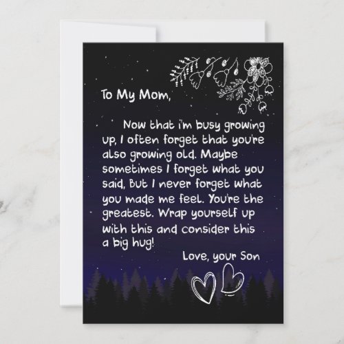 Mom Lovers  To My Mom I Love You Very Much Holiday Card
