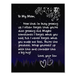 Mom Lovers To My Mom I Love You Very Much Photo Print