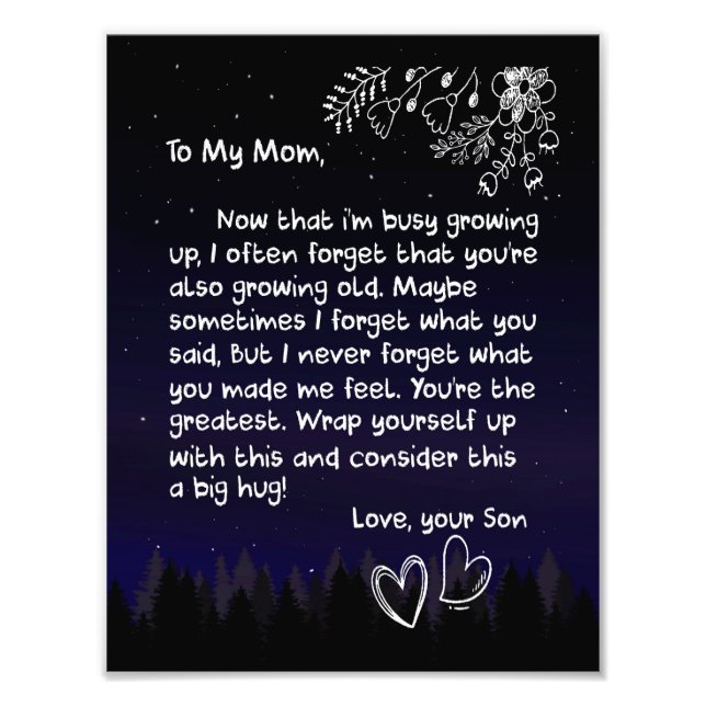 Mom Lovers | To My Mom I Love You Very Much Photo Print (Front)