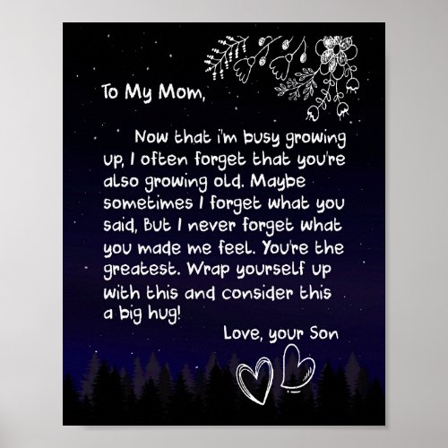Mom Lovers  To My Mom I Love You Very Much Poster