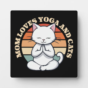 Mom Loves Cats and Yoga Plaque