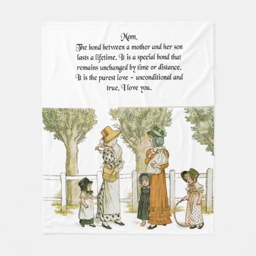 Mom Loves Vintage from Son Mothers Day Fleece Blanket