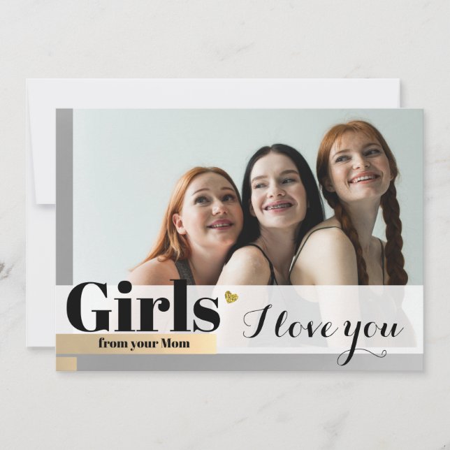 Mom Loves You Photo Holiday Card (Front)