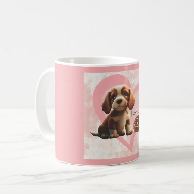 Mom loving puppy coffee mug (Front Left)