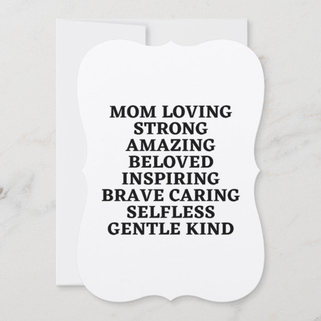 Mom Loving Strong Amazing Beloved Inspiring Brave  (Front)