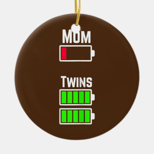 Mom Low Battery Charge  Ceramic Ornament