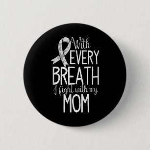 Mom Lung Cancer Awareness T Shirt Women Men Kids Button