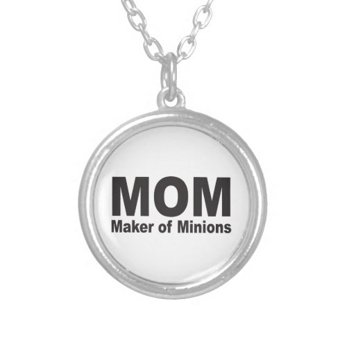 Mom Maker Of Minions Short Sleeve Mom  Silver Plated Necklace