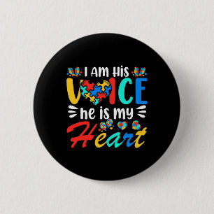Mom Mama Autistic Autism Awareness Month Boys Son  Button