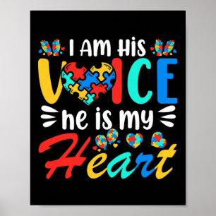 Mom Mama Autistic Autism Awareness Month Boys Son  Poster