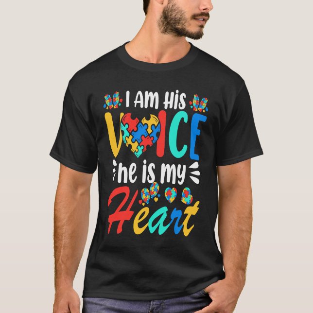 Mom Mama Autistic Autism Awareness Month Boys Son  T-Shirt (Front)