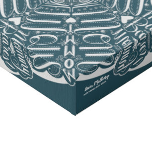 Mom Mandala Hand-Lettered Mommy Dearest Script Art Faux Canvas Print