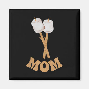 Mom marshmallow happy camper 1st birthday camping magnet