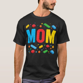 Mom Master Builder Building Bricks Blocks Family T-Shirt