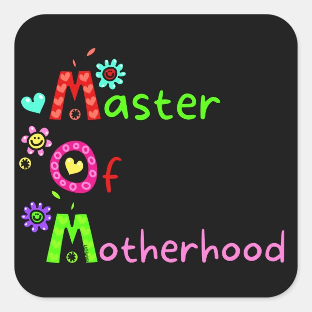 MOM MASTER OF MOTHERHOOD  funny mother's day       Square Sticker (Front)