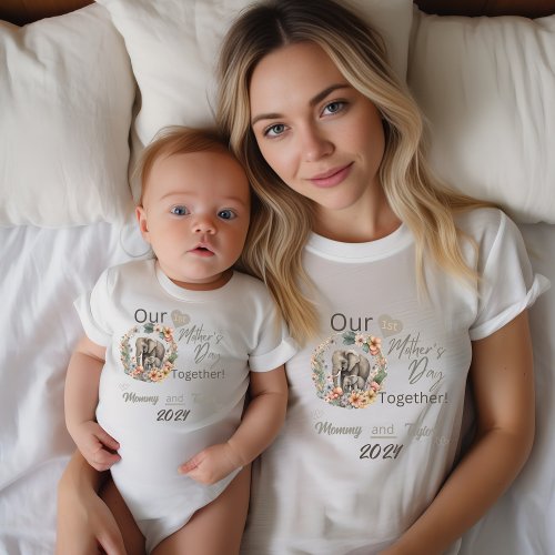 Mom Matching Elephant Our FirstMothersdayTogether T_Shirt