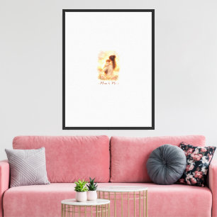 Mom & Me Watercolor Wall Art – Mother and Child Su
