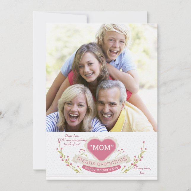 Mom Means Everything Photo Card (Front)