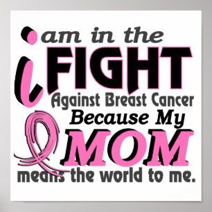 Mom Means The World To Me Breast Cancer Poster