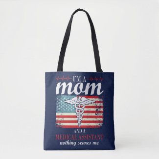 Mom Medical Assistant American Flag Caduceus