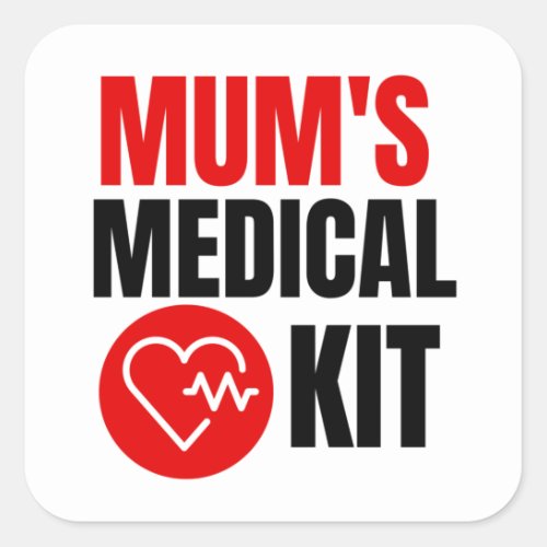 Mom medical kit  square sticker