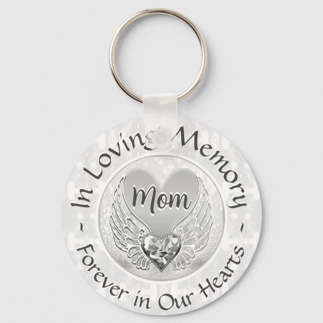 Mom Memorial Heart Keychain (Front)