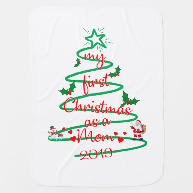 Mom Merch Gift Baby Blanket (Front)