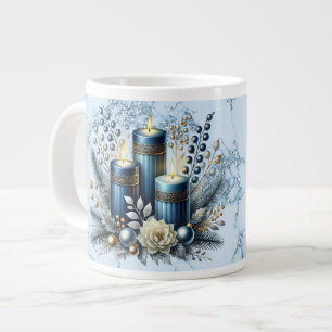 Mom Merry Christmas Blue Candles Specialty Mug