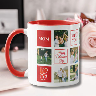 Mom Messages Custom Photo Collage Valentine's Day Mug