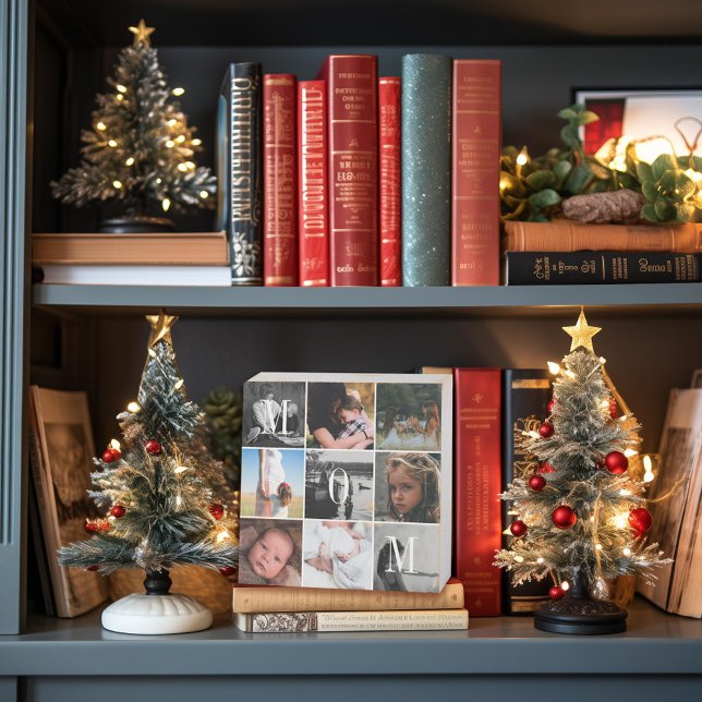 Mom Minimal Photo Collage Wooden Box Sign (Creator Uploaded)