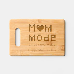 Mom Mode Everyday Mothers Day Custom Engraved Cutting Board